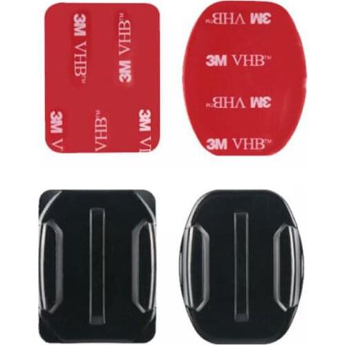 New Design Flat Mount + Curved Mount + 3M Stickers Helmet Mount Holder Adapter for Gopro Hero 6 5 4 3+ 3 SJCAM