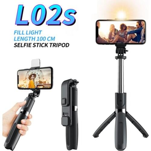 Selfie Stick Tripod High Quality L02s Bluetooth 4.0 Fill Light Bluetooth Tripod Selfie Stick Multifunctional LED Camera