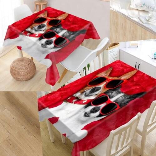 Custom Chihuahua dog Tablecloth Square /Rectangular Tablecloth For Wedding Table Cloth Cover TV Covers Tea Tablecloth
