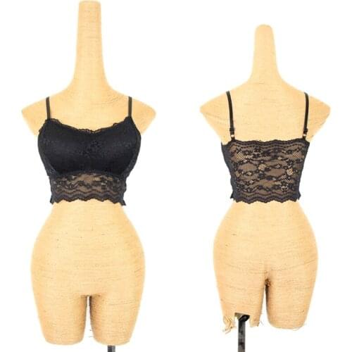 Latin Dance Costumes Beauty Back Inside Sling Vest Ballroom Dance Practice Clothes Black Lace Underwear For Dancer DQL2504