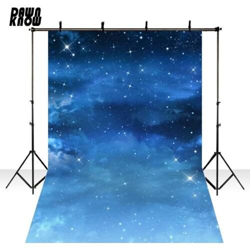 DAWNKNOW Dark Sky Vinyl Photography Background For Baby Night Star New Fabric Polyester Backdrop For Children Photo Studio 2713