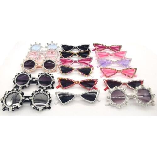 ZAOLIHU Mix Design Kids Round Crystal Sunglasses Sexy Small Cat Eye Baby Eyeglasses Summer Shades Gafas Girls Sun Glasses