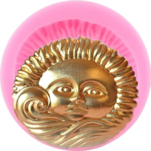 Sun Face Silicone Mold Cupcake Topper Fondant Cake Decorating Tools Chocolate Gumpaste Molds Candy Clay Mould DIY Baking Moulds