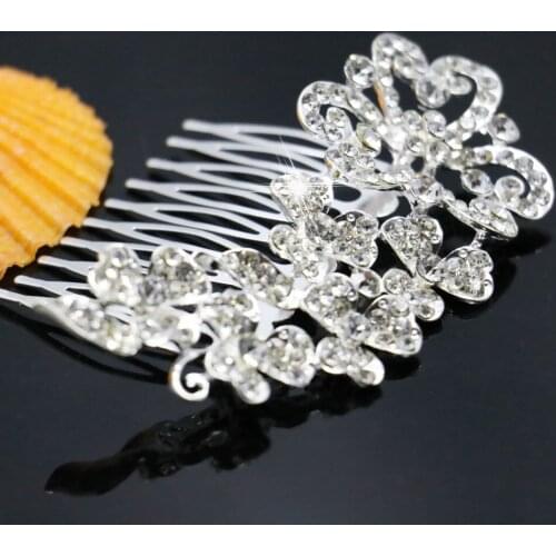 2021 Wedding Bridal Hairpin Heart Shape Hair Comb Fashion Crystal Hair Clips For Women Headwear Jewelry Accessories Girl Gift