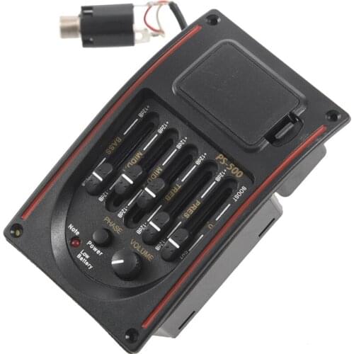 5-Band Tone Controls EQ Equalizer Tuner PS-500 5-Band Acoustic Guitar EQ Preamp Equalizer Pickup Acoustic Guitar