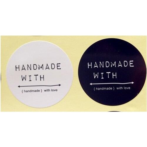 720 "hand made with love" gift seal stickers / wedding bakery packaging label stickers