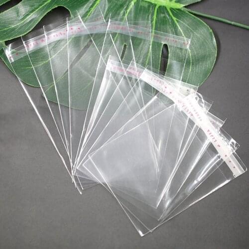 Free shipping high quality boutique 200pcs Clear Mini Small plastic bags for jewelry 3 Sizes Self Adhesive Seal OPP Package bag
