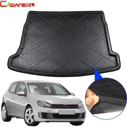 Cawanerl Car Styling Trunk Mat Tail Cargo Tray Boot Liner Floor Mud Kick Carpet Pad For Volkswagen Golf 6 GTI 2009-2013
