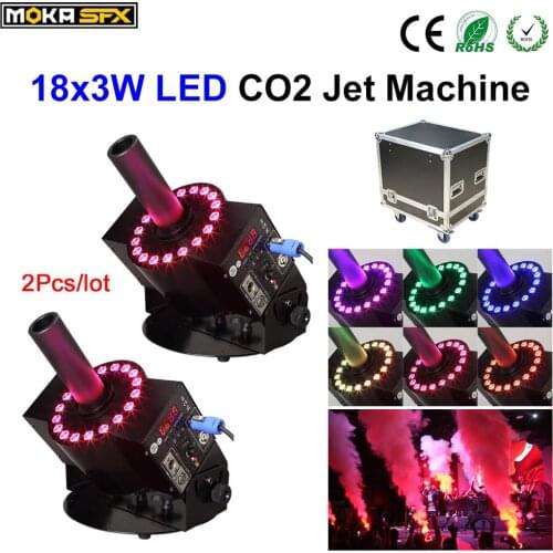 Flight case with 2 piece co2 machine led dmx co2 jet co2 smoke machine jet spray machine free for 6m co2 hose