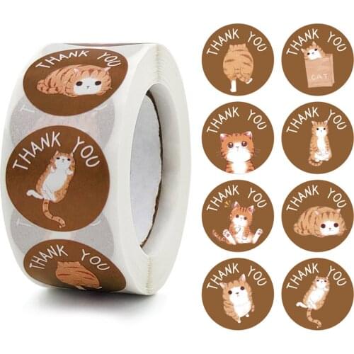 Kids Cartoon Animal Sticker Roll 500-Count Stickers Round Teacher Encouragement Motivational Lable Sticker for Teacher UD88