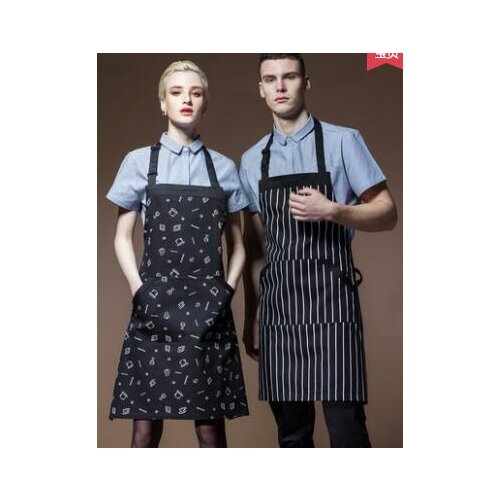 Chef apron Korean version of men and women kitchen cooking waist home half-length apron short waiter work apron custom