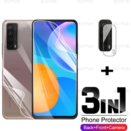 Hydrogel Film For Huawei P smart 2021 3in1 HD Front+Back Screen Protector for huawei p smart pro z 2019 2020 lens safety glass