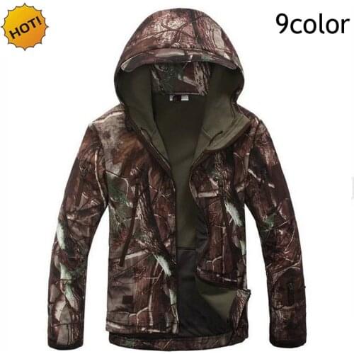 Hot 2020 Outdoor ESDY Winter Thicken TAD shark skin soft shell Thermal Softshell Waterproof Fleece Camping training Jacket