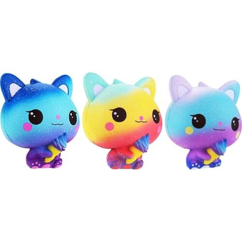 Scented Ice Cream Cat Decompression Toy, Squishy Slow Rebound Soft Sensory Cat Toy for Child Kids Antistress G2AE
