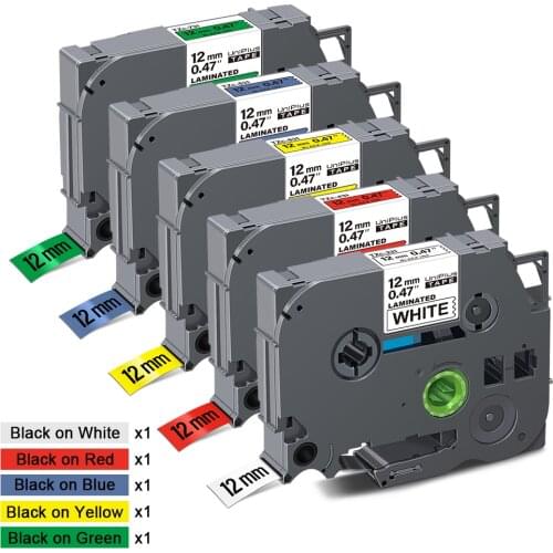 UniPlus TZe231 12mm Label Tapes Compatible Brother tze 231 Tape Black on White tze-231 for Brother Label Maker PT-H110 D210 D600