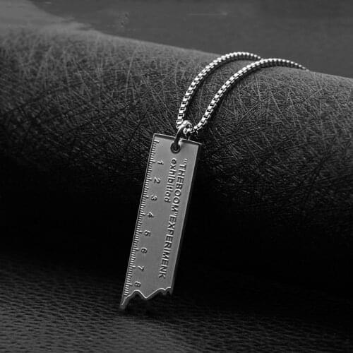 Fashion retro tide brand broken ruler pendant necklace hip hop jewelry pendant men and women jewelry hot sale