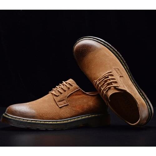 CIMIM Brand Genuine Leather Men Comfortable Tooling Shoes New Fashion Outdoor Casual Martin Shoes Large Size MenS Office Shoes