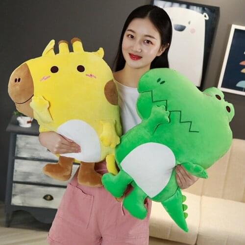 55cm Super Kawaii Deer Mouse Dinosaur Fox Plush Stuffed Pillow Toys Soft Cartoon Cushion Doll Bedroom Decor Girlfriends Presents