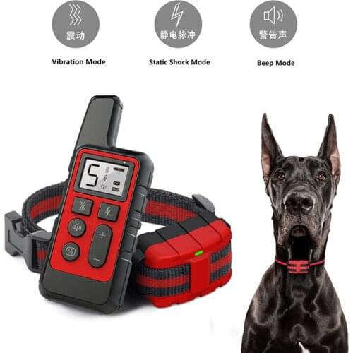 Dog Training Collar 500M Electric Shock sound Anti-Bark Remote Waterproof usb Rechargeable LCD dogs training adjustable PO045