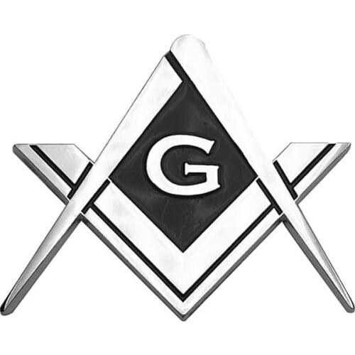 2.75" Chorme Compass And Square G Mason Auto Truck Motorcycle Decal Sticker Badge With Red Adhesive