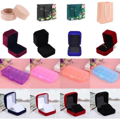 Portable Travel Wedding Jewelry Packaging Box Transparent Square Storage Case Gift Beads Necklace Organizer Container Ring Boxes