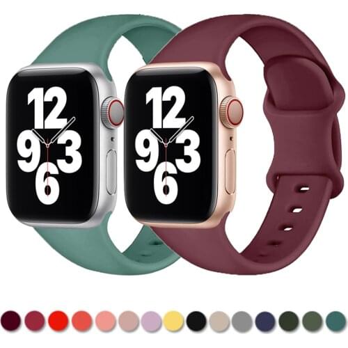 Silicone Strap For Apple Watch band 44mm 40mm 38mm 42mm 44 mm Rubber watchband smartwatch correa bracelet iWatch 3 4 5 6 se band