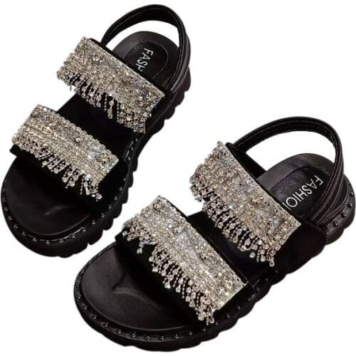 Summer Baby Girls Shoes Comfortable Children Sandals Rhinestone Breathable Child Non-slip Sandals Shoes Soft Casual Kids Shoes