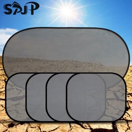 5 piece Mesh Sun shade Car Sunshade Heat insulation Foldable sun shade Rear side block