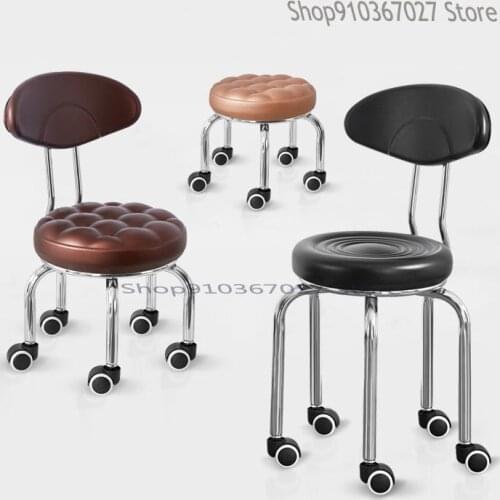 Pulley Stool, Small Round Stool, Wipe The Floor, Low Stool With Wheels, Bench, Adult With Baby, Lazy, Creative Back Chair