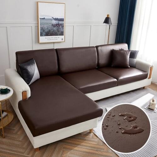 Waterproof Sofa Seat Cushion Cover For PU Leather Pet Furniture Protector Removable Washable Slipcover Couch Cushioning Covers