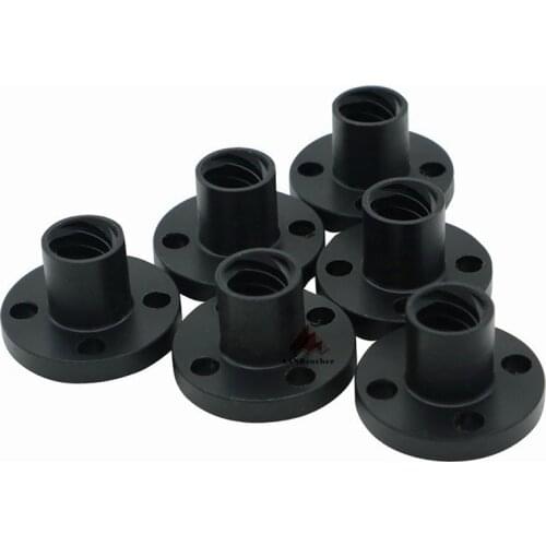 1PCS 3D Printer Parts Black TR8 lead screw POM nut T8 nut trapezoidal screw POM lead 1mm 2mm 4mm 8mm