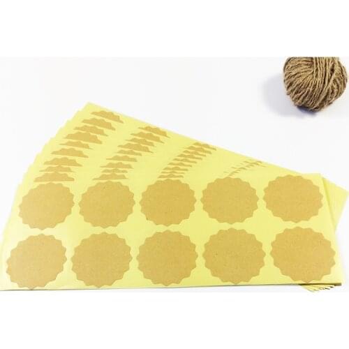 100 Pcs/lot Vintage Round Flower Design Self-adhesive Craft Blank DIY Sealing Sticker Funny Note Baking Decoration Kraft Label