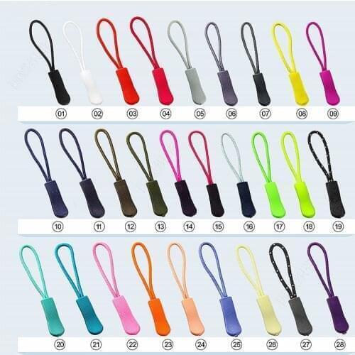 12Pcs Colors Soft Pvc Zipper Pull For Bag Tactical Backpack End Fit Rope Tag Fixer Zip Cord Rubber Zip Puller Diy Zipper Head