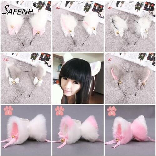 52 Styles Cosplay Headwear Masquerade Halloween Cat Ears Cartoon Headband Party Anime Bow Tie Bell Girls Anime Hair Accessories