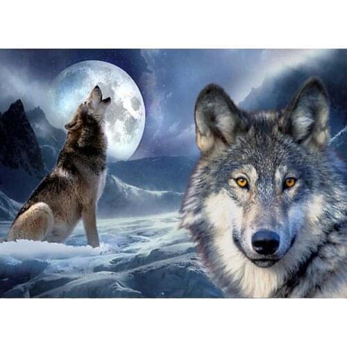 5D DIY Diamond Painting moon wolves Full Square/Round Mosaic Diamond Embroidery Pictures Of Rhinestones home decoration TY908