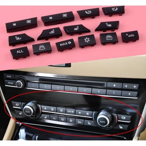 61319313924 9313924 Set 14 A/C Heater Switch Button Key Caps Cover Fit For BMW 5 6 7 F01 F02 F06 F07 F10 F11 F12 F13