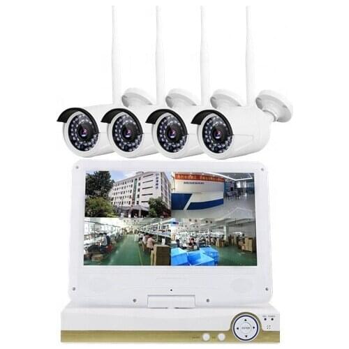 960P bullet ip camera h.264 high frequency wifi 4ch nvr kit with display screen