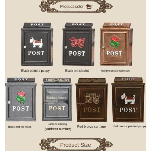 Aluminum Mailbox With Lock Home Vintage Letter Newspaper Post Box Ourdoor Garden Waterproof Pastoral Rural Style Mailbox