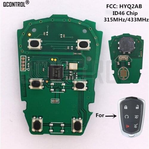 QCONTROL Car Remote Control Key Circuit Board for Cadillac SRX/ATS/XTS/XTS-L/CTS/XT5 Escalade ESV FCC: HYQ2AB 46 chip