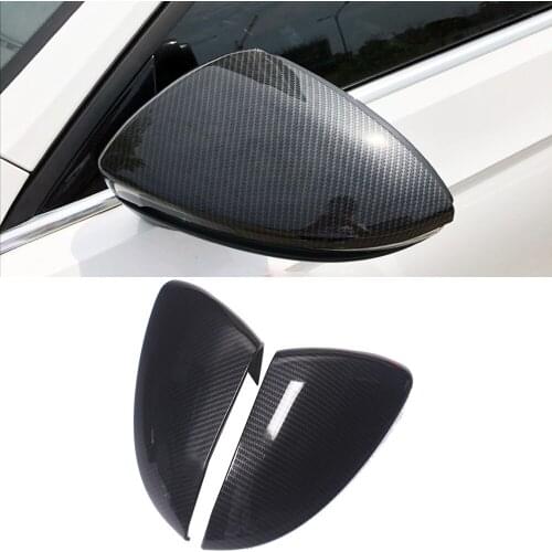 Car Accessories for VW Volkswagen Golf 7 MK7 2014-2019 ABS Carbon Fiber Printed Side Rearview Mirrors Cover Trim 2pcs