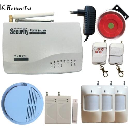Free shipping Intercom home security wireless GSM alarm system 2 year warranty 900/1800MHZ with russian manual