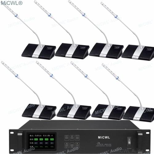 MiCWL Wireless Gooseneck Desktop Conference Microphone System Digital LED Meeting Room System President Delegate Mic Unit