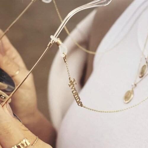 Custom Name Glasses Chain Stainless Steel Necklace Personalized Name Eyeglasses Chain Holder Sunglasses Lanyard Fashion Jewelry