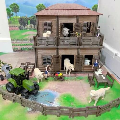 Poultry Farm Animals Model Simulation Farmer Pig Cows Dog Horse Action Figures PVC Doll Figurine Miniature Toy For Kid Gift