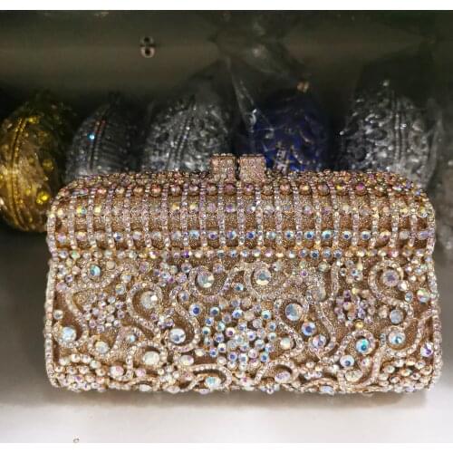 Elegant Flower Women Gold Evening Clutches Bags Bridal Metal Purses and Handbags Wedding Party Dinner Bag Evening Bag Clutch Bag