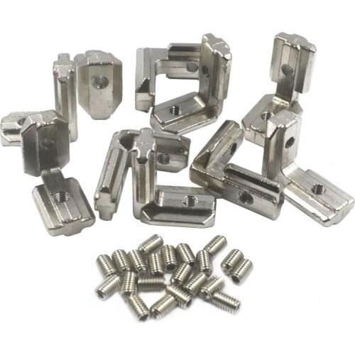 European Standard T Slot L-Shape 4040 Aluminum Profile Interior Corner Connector Joint Bracket for 4040 Aluminum profile 10pcs