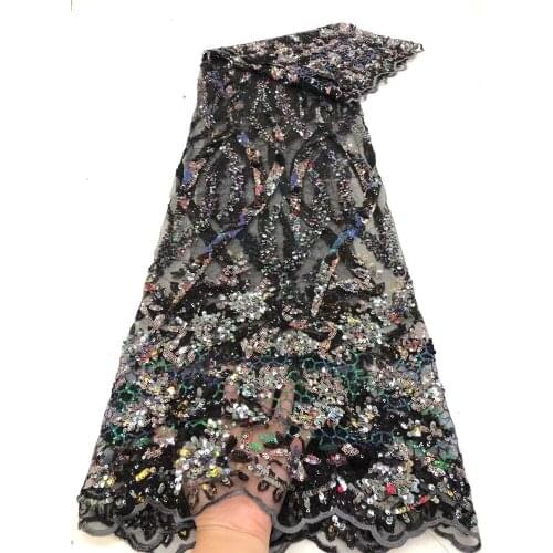 Exquisite multi-color sequin laminated flower mesh embroidery, African lace, suitable for ladies' fashionable party dresses