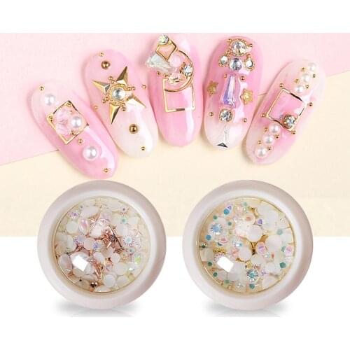 Colorful Magic OrnamentsDrill Diamond AB White Flat Bottom Nail Beautiful and Delicate Personality Fairy Rivet Nail Ornaments