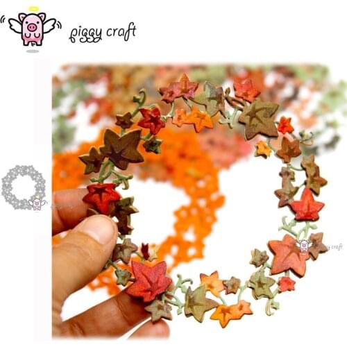 Piggy Craft metal cutting dies cut die mold Maple Leaf Ring Scrapbook paper craft knife mould blade punch stencils dies