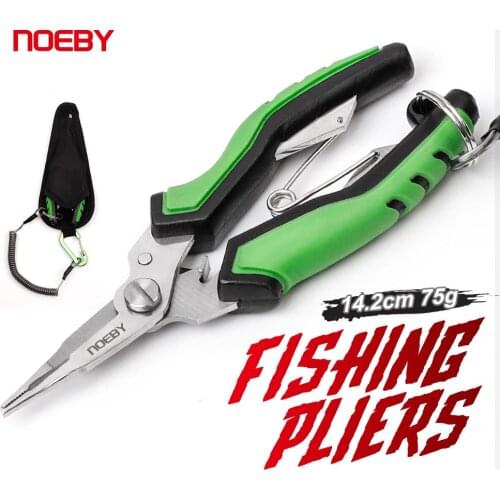 Noeby Fishing Pliers Aluminum Alloy Multifunctional Split Ring Cutting Line Pliers Scissors Remover Hook Lip Tool for Fishing